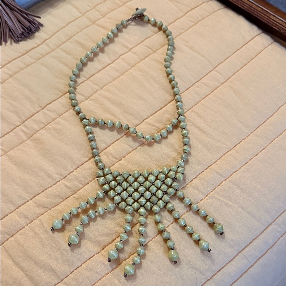 Elegant Noonday Yellow Beaded Necklace